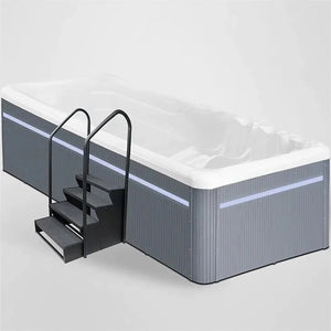 Black - 4 Tier Swimspa Steps with Handrails