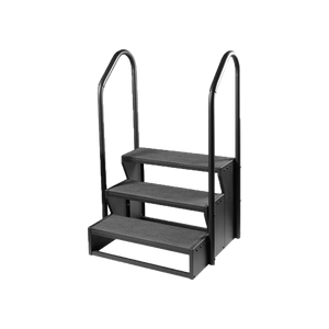 Black - 3 Tier Swimspa Steps with handrails
