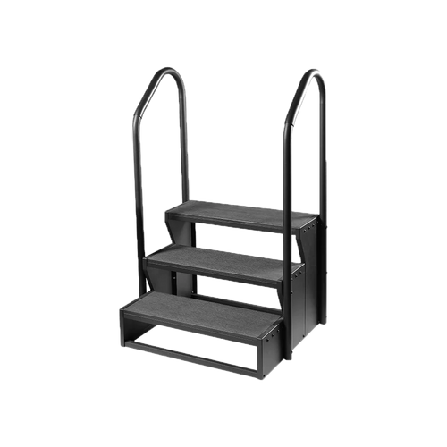 Black - 3 Tier Swimspa Steps with handrails