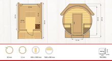 Load image into Gallery viewer, Deluxe Barrel Sauna 3m