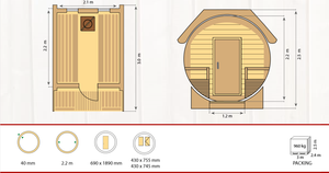 Barrel Sauna 3m