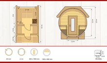 Load image into Gallery viewer, Deluxe Barrel Sauna 4.2m